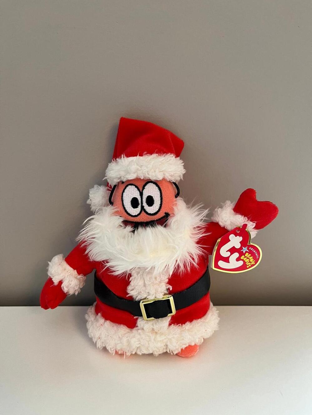 Ty Beanie Baby “Patrick Star Patrick Claus” the Patrick Santa SpongeBob7.5 inch)